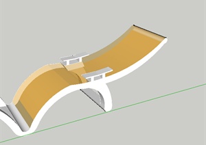 某个室外躺椅设计SU(草图大师)模型