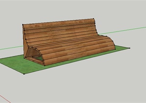 某室外木质特色坐凳设计SU(草图大师)模型