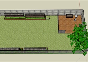 某建筑私家庭院景观设计SU(草图大师)模型