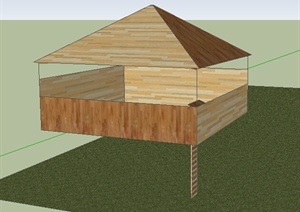某现代风格树屋建筑设计方案SU(草图大师)模型