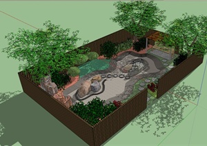某私家庭院花园景观规划设计SU(草图大师)模型