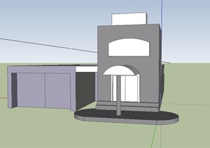 某个室外居住房设计SU(草图大师)模型素材1