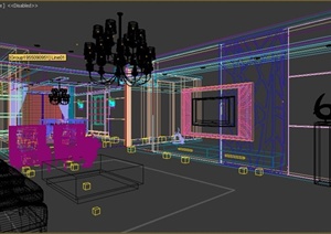 现代风格居住空间客厅餐厅装修设计3DMAX模型