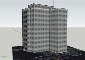 某室外高层商业建筑设计SU(草图大师)模型