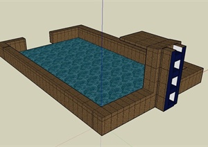 一个泳池设计SU(草图大师)模型