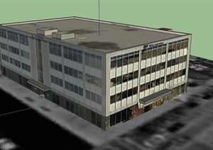 某银行大楼建筑设计SU(草图大师)模型