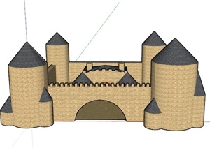 某欧式古典风格城堡建筑设计SU(草图大师)模型
