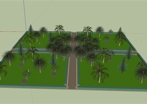 某大型公园景观规划设计SU(草图大师)模型