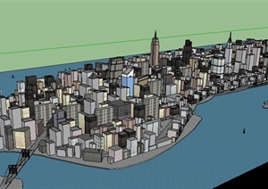 某现代城市规划设计SU(草图大师)模型素材