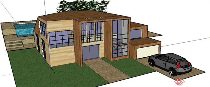 某复式住宅居住建筑设计SU模型(2)