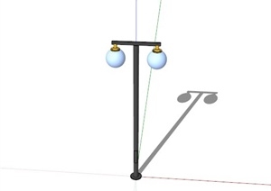 某现代吊灯式路灯设计SU(草图大师)模型