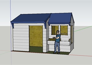 某小型居住建筑房设计SU(草图大师)模型