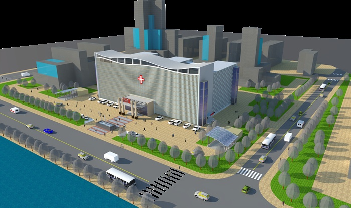 某五层医院门诊楼建筑设计SU模型