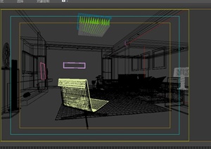 某现代风格居住客厅设计3D模型素材