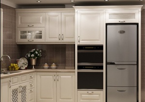 现代住宅厨房装修设计效果图PSD格式