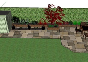 某小型花园景观设计SU(草图大师)模型1