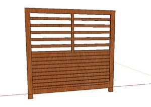某室外木质栏杆设计SU(草图大师)模型素材