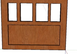 某室外木质栏杆设计SU(草图大师)模型参考