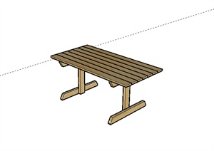 某室外木质桌凳设计SU(草图大师)模型