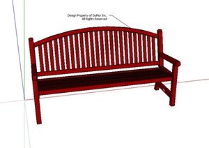 某室外红色座椅设计SU(草图大师)模型素材