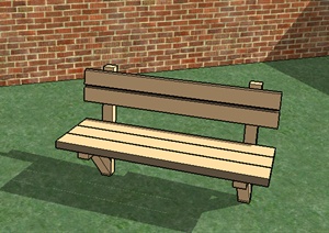 某室外木质坐凳设计SU(草图大师)模型
