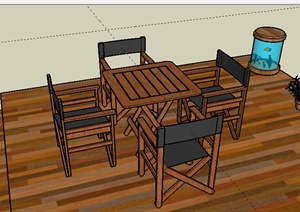 某室外桌凳设计SU(草图大师)模型素材