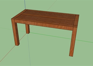 某室外木质坐凳SU(草图大师)模型参考