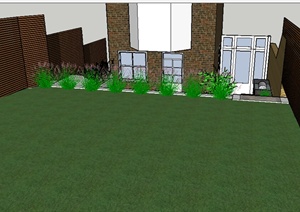 某室外居住后院庭院花园SU(草图大师)模型