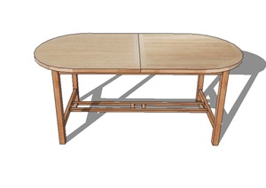 某简易木制折叠桌设计SU(草图大师)模型