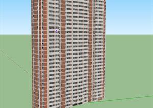 某室外高层居住建筑楼房设计SU(草图大师)模型