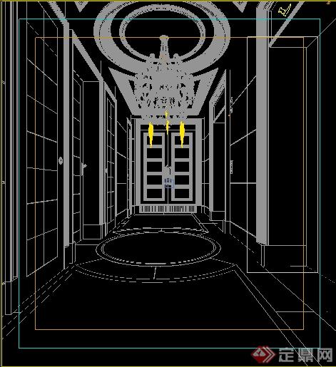 某现代公共空间过道、走廊室内装饰3DMAX模型(1)