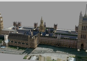 英国国会大厦建筑设计SU(草图大师)模型