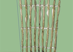 木围栏设计SU(草图大师)平面模型