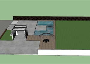 现代某屋顶花园景观设计SU(草图大师)模型