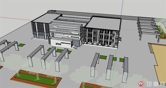 某医院门诊部建筑设计SU模型（含展板方案）(1)