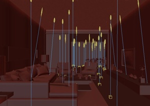 某现代简约风格住宅建筑客厅餐厅装修设计3DMAX模型