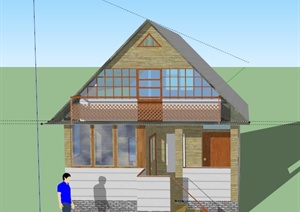 某日式两层住宅建筑设计SU(草图大师)模型