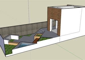 某多层住宅庭院景观设计SU(草图大师)模型