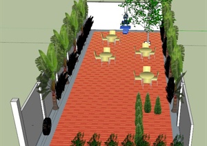东南亚某大型聚会庭院景观设计SU(草图大师)模型