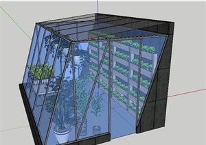 某平行四边形植物房建筑设计SU(草图大师)模型