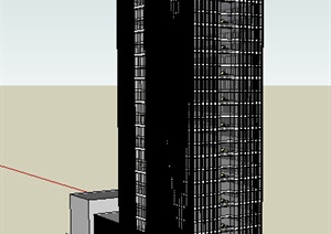 某地一玻璃外形商务酒店建筑设计方案SU(草图大师)模型