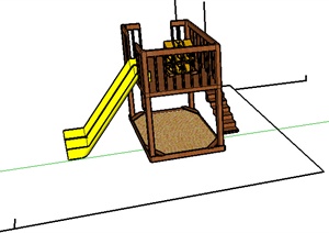 某游乐设施滑梯设计SU(草图大师)模型素材