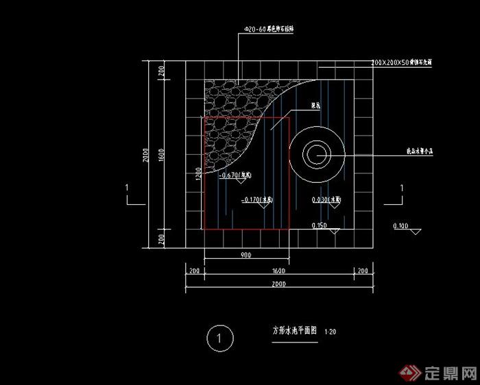 某日式小型跌水水池设计设计施工图CAD格式(1)
