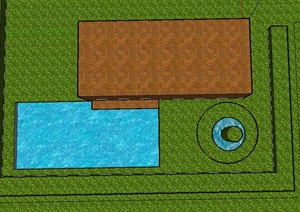 某现代温泉游泳池设计SU(草图大师)模型