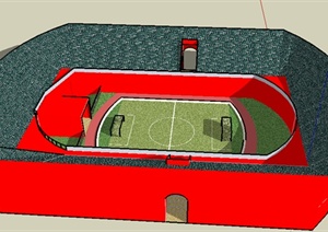 现代风格足球场建筑设计SU(草图大师)模型