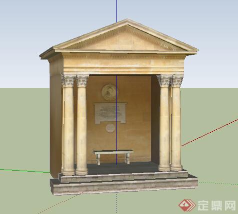 欧式风格庙宇建筑设计SU模型(1)