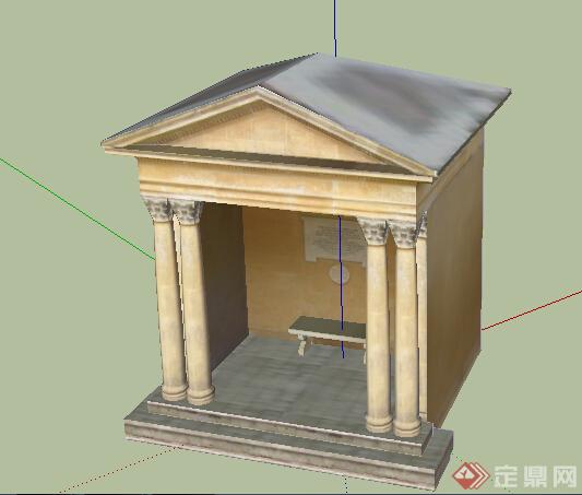 欧式风格庙宇建筑设计SU模型(2)