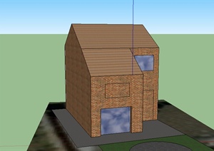 小型简单民房设计SU(草图大师)模型素材