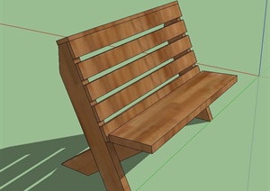 一条木凳设计SU(草图大师)模型