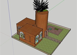 某特色小屋建筑设计SU(草图大师)模型